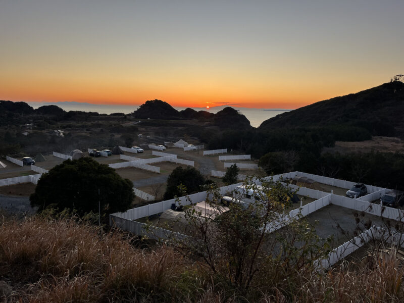 富津金谷オートキャンプヒルズからの夕陽